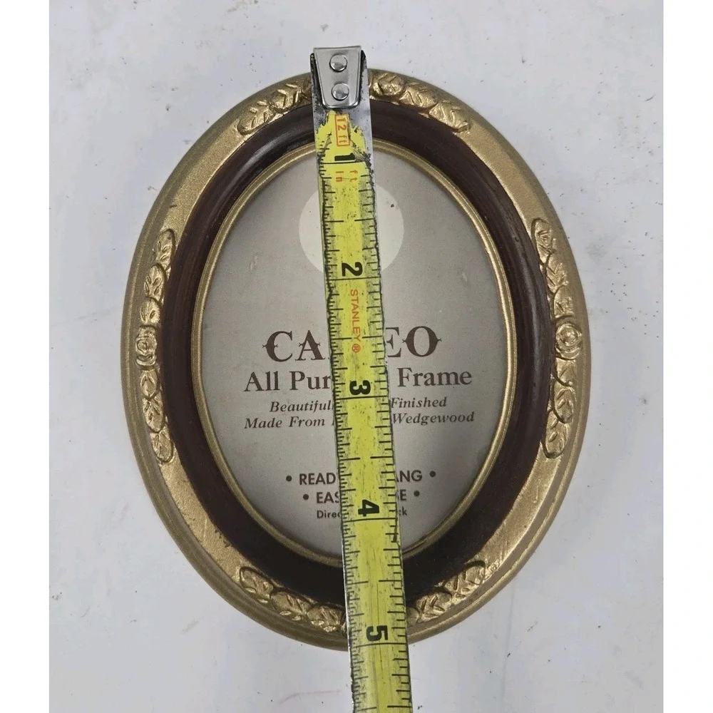Lot of 3 Cameo Art Deco Gold Wedgewood Oval Hanging Picture Frames 3.25x4.25